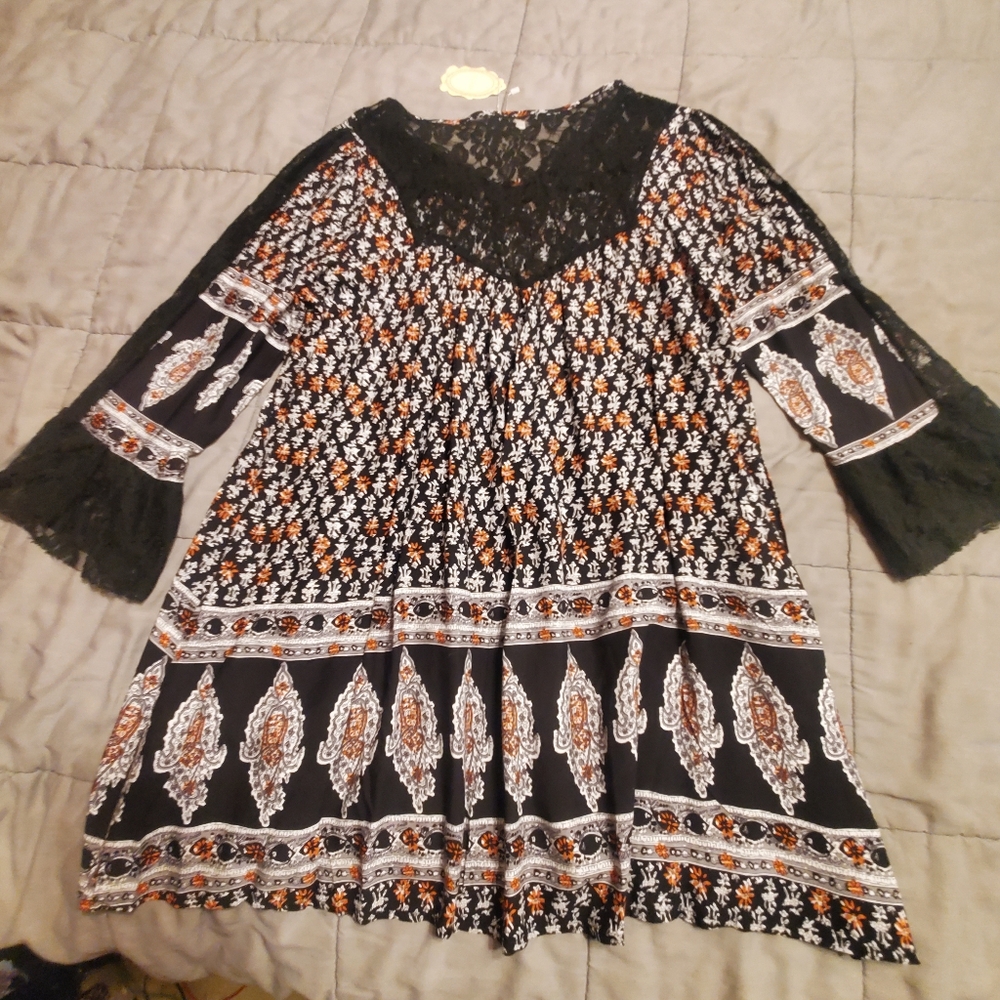 VELZERA,3XL, black floral and lace